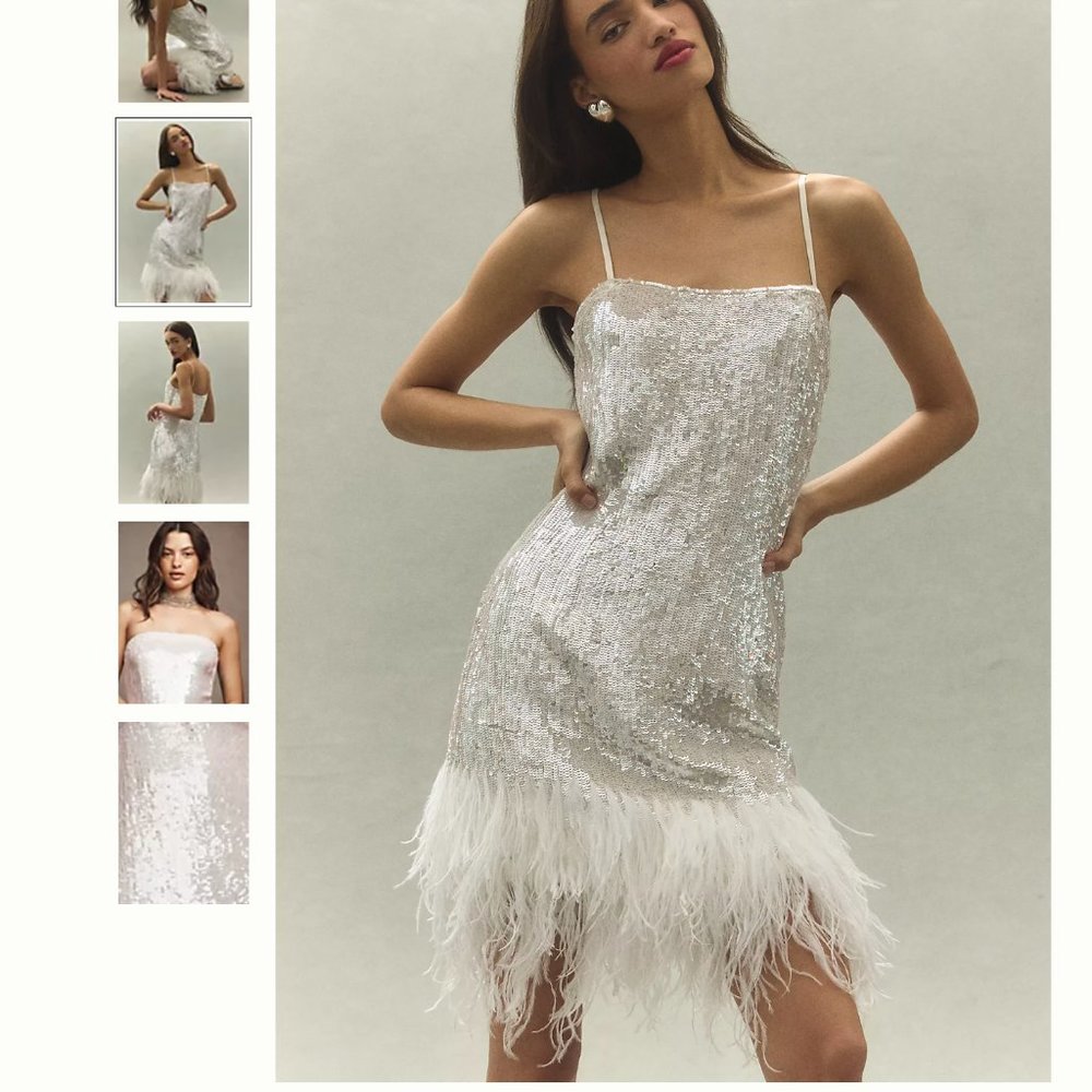 Audrey Adele Danielle Sequin Feather Dress from Anthropologie (S)